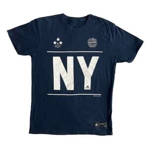 Adidas NY Men's Medium Navy T-Shirt Short-Sleeve Classic Fit